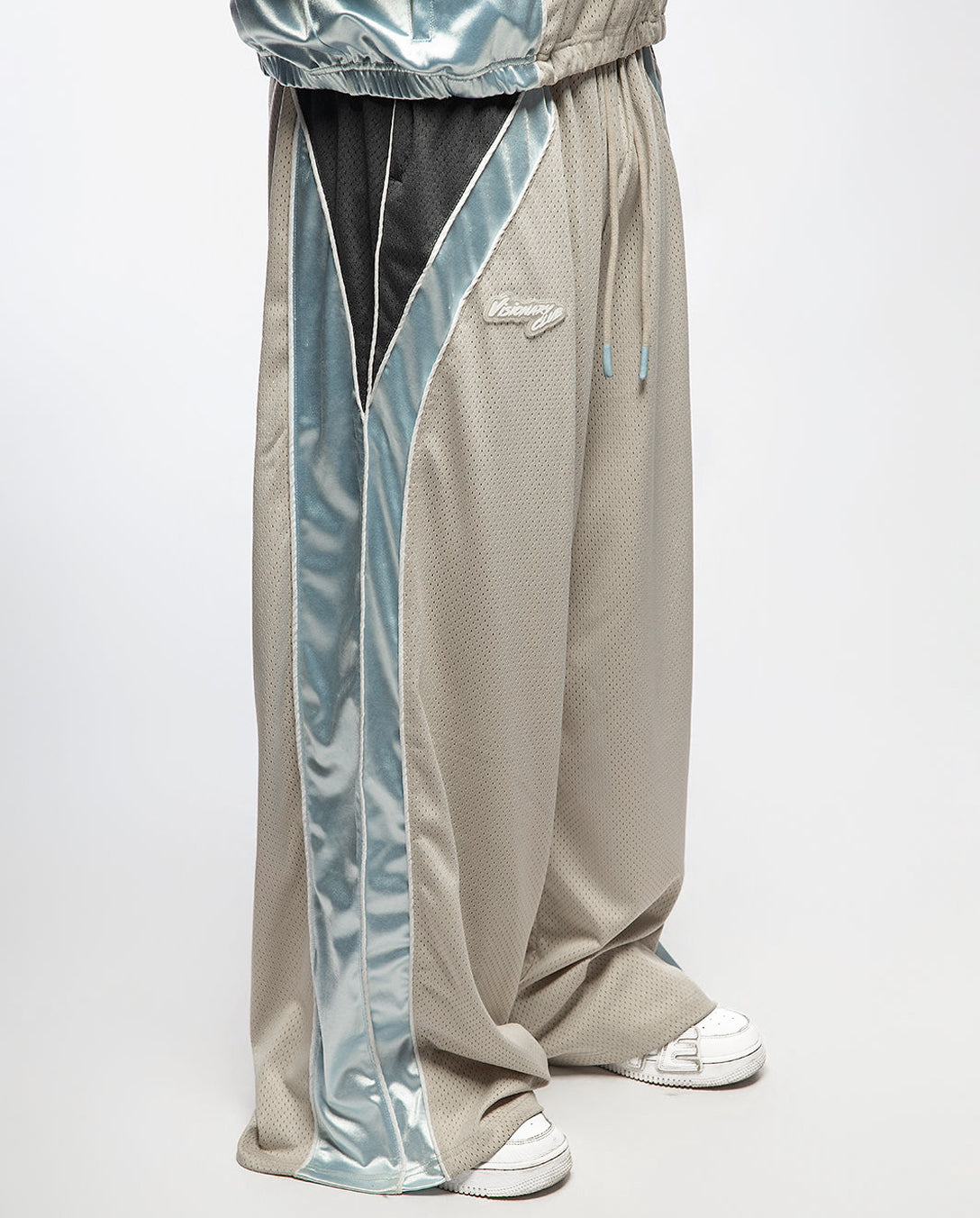 "RADIANT AURA" V3 SATIN WIDE LEG SWEATS (GLACIER ICE)