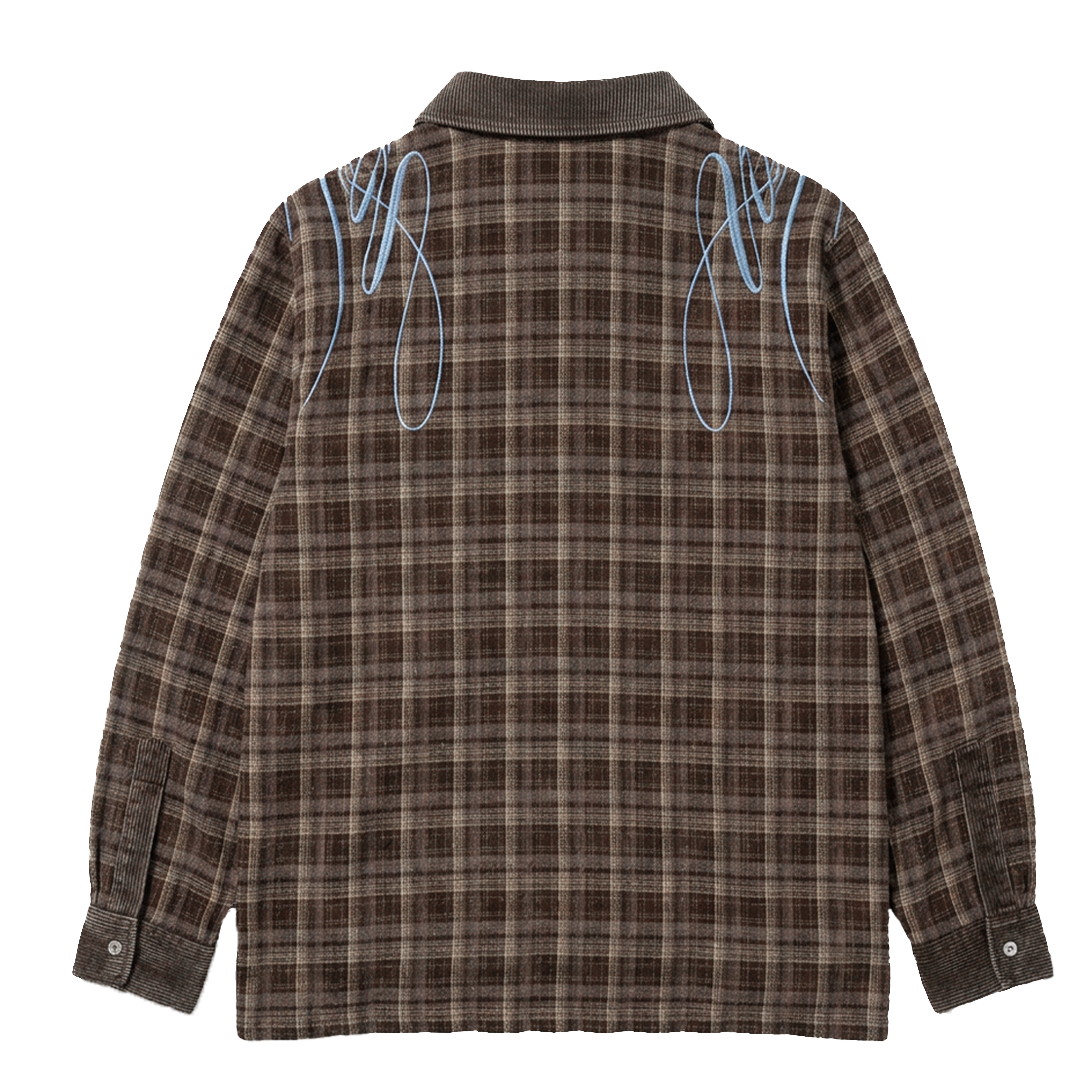VISIONARY “DIVINE SCRIPT” PLAID POLO L/S