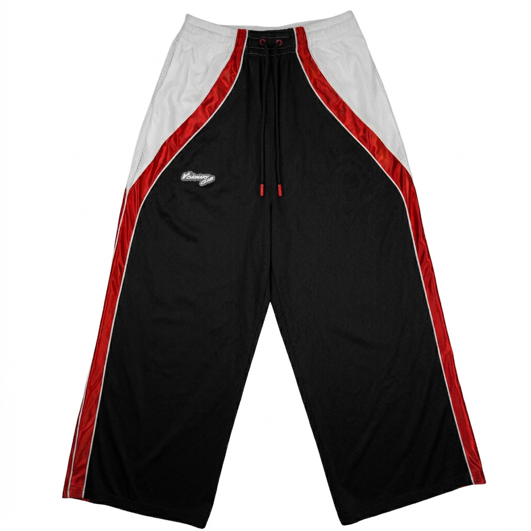 "RADIANT AURA" V3 SATIN WIDE LEG SWEATS (FIRE RED)