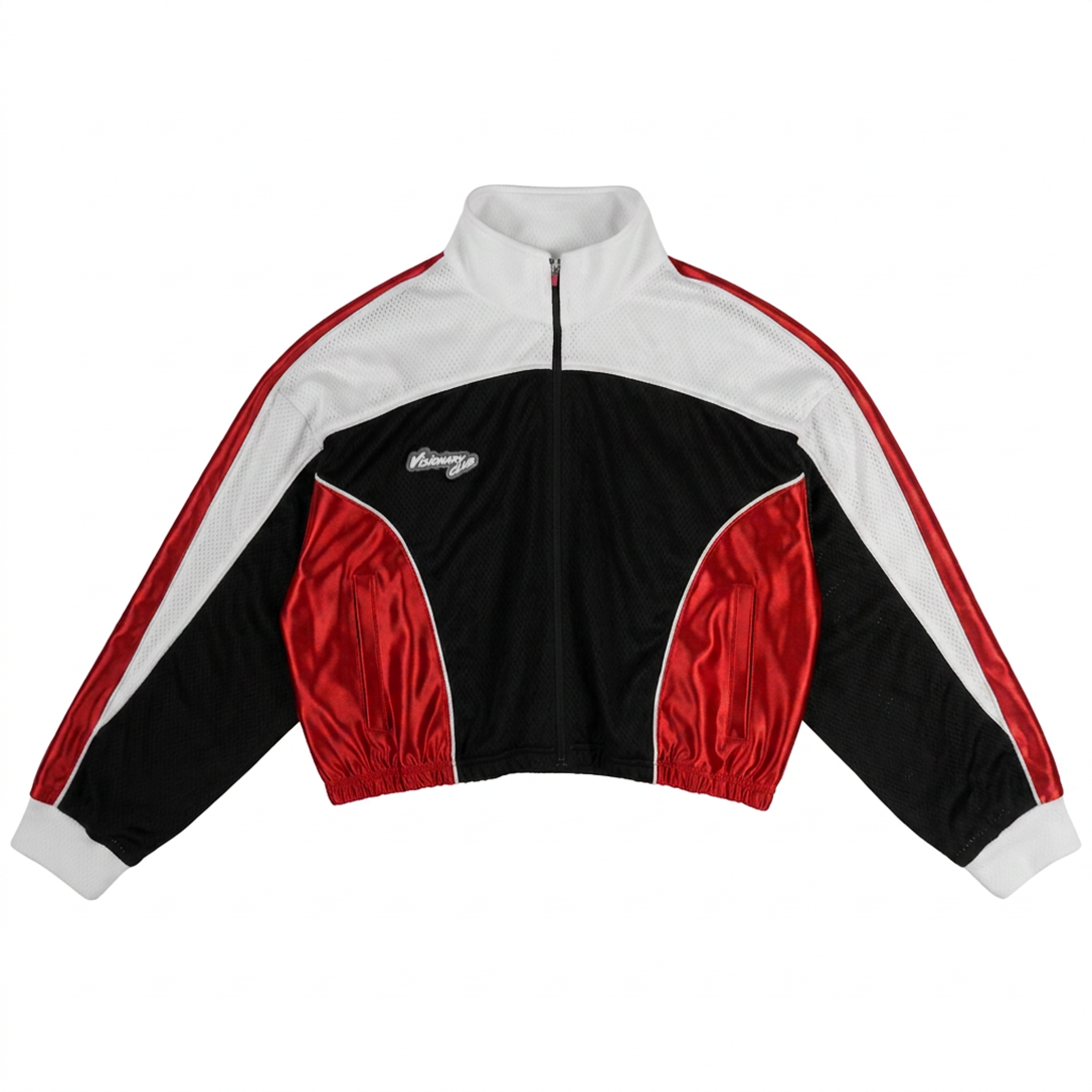 "RADIANT AURA" V3 SATIN TRACK JACKET (FIRE RED)