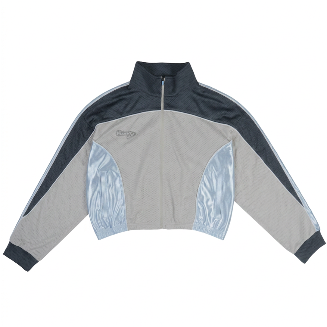 "RADIANT AURA" V3 SATIN TRACK JACKET (GLACIER ICE)