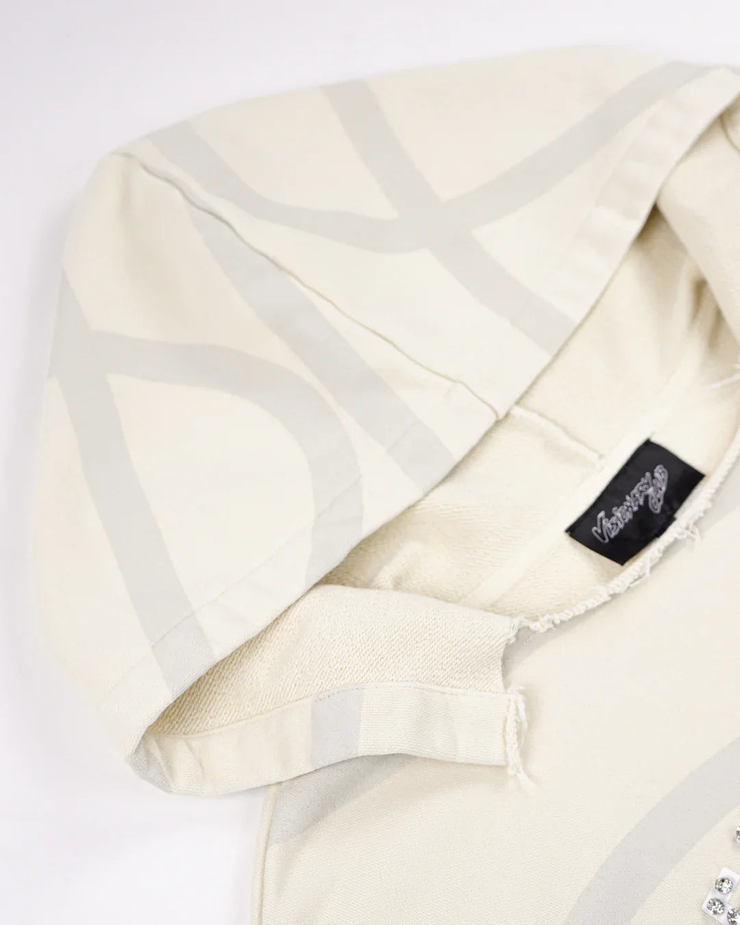VISIONARY "TWISTED CHAOS" DISTRESSED HOODIE (OAT MILK)