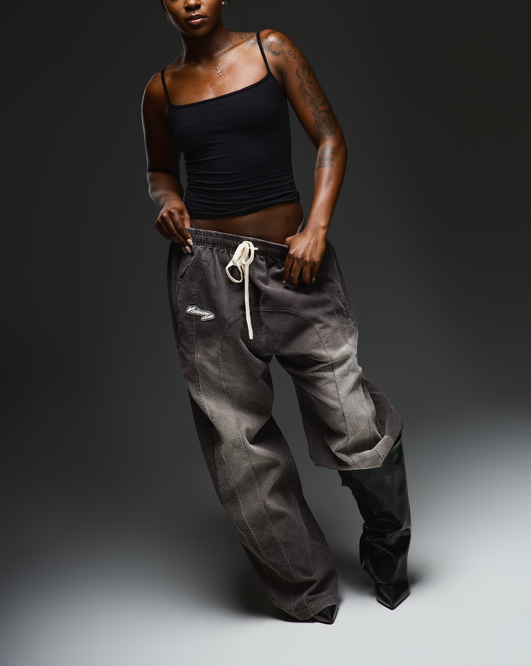 "RADIANT AURA" WIDE LEG SWEATS(ASH)