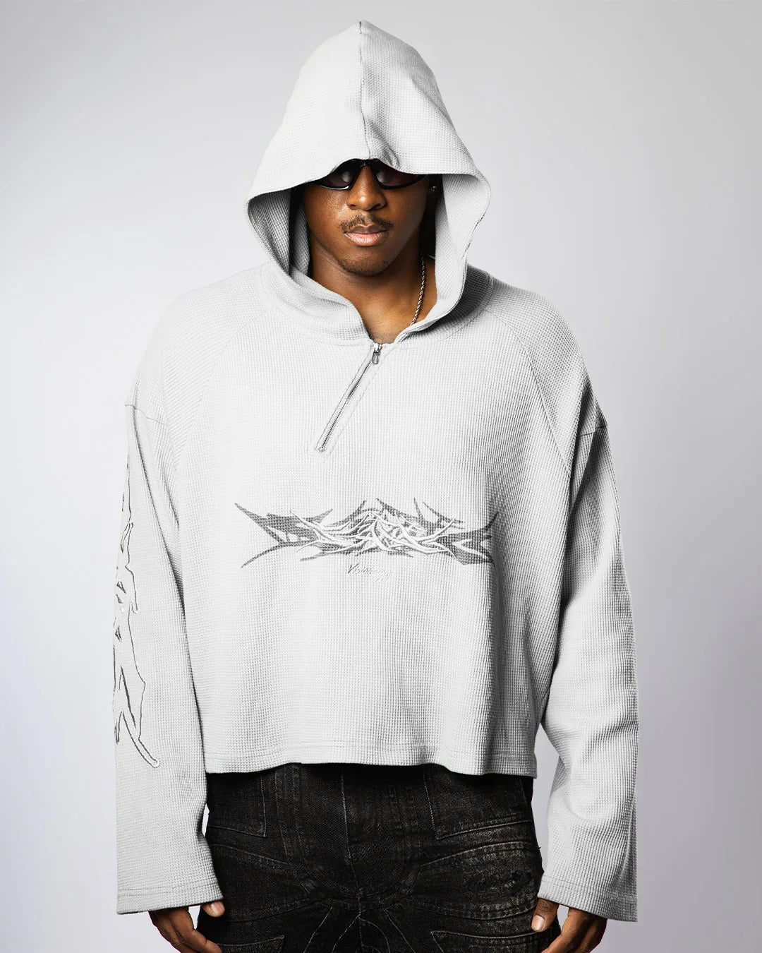 X-RAY THERMAL KNIT HOODIE V2 ( BONES GREY )