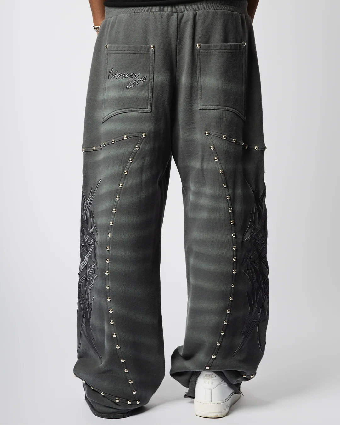 "CRASH BURNERS" WIDE LEG SWEATS (GREY)