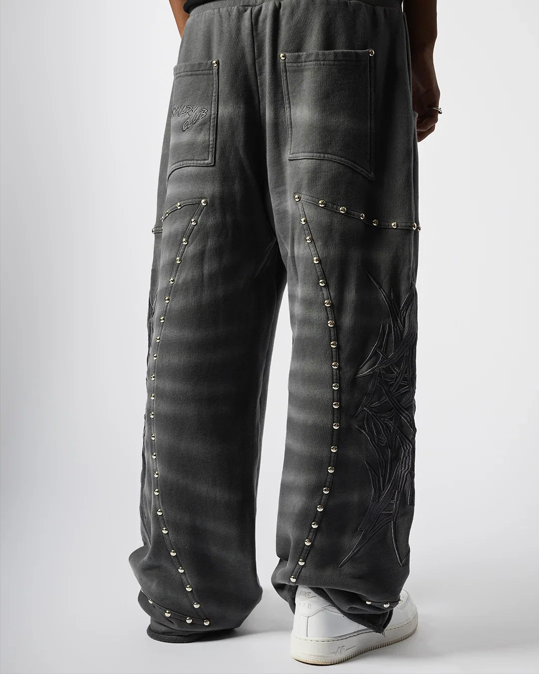 "CRASH BURNERS" WIDE LEG SWEATS (GREY)