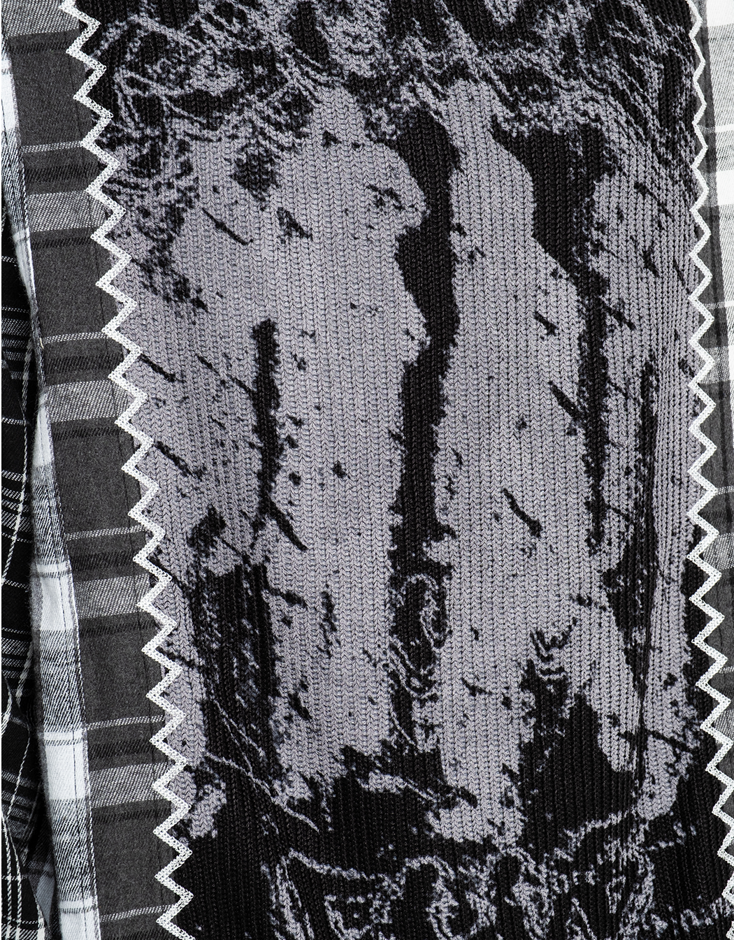 "HARVEST PATCHWORK" KNITTED FLANNEL(BLACK)