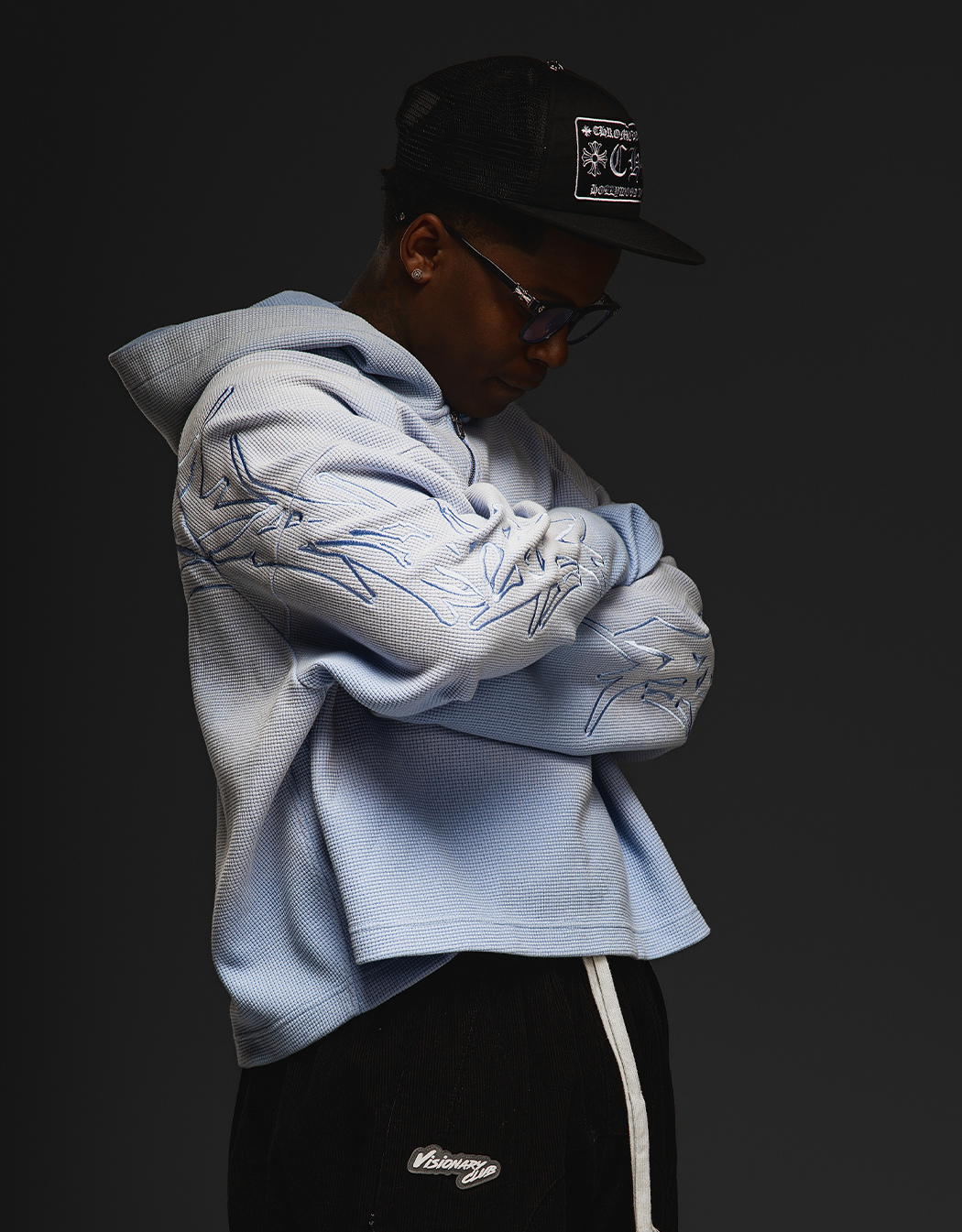 X-RAY THERMAL KNIT HOODIE V2(BLUE)