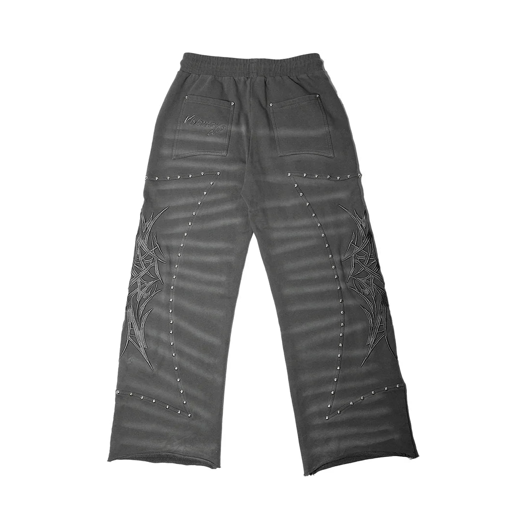 "CRASH BURNERS" WIDE LEG SWEATS (GREY)