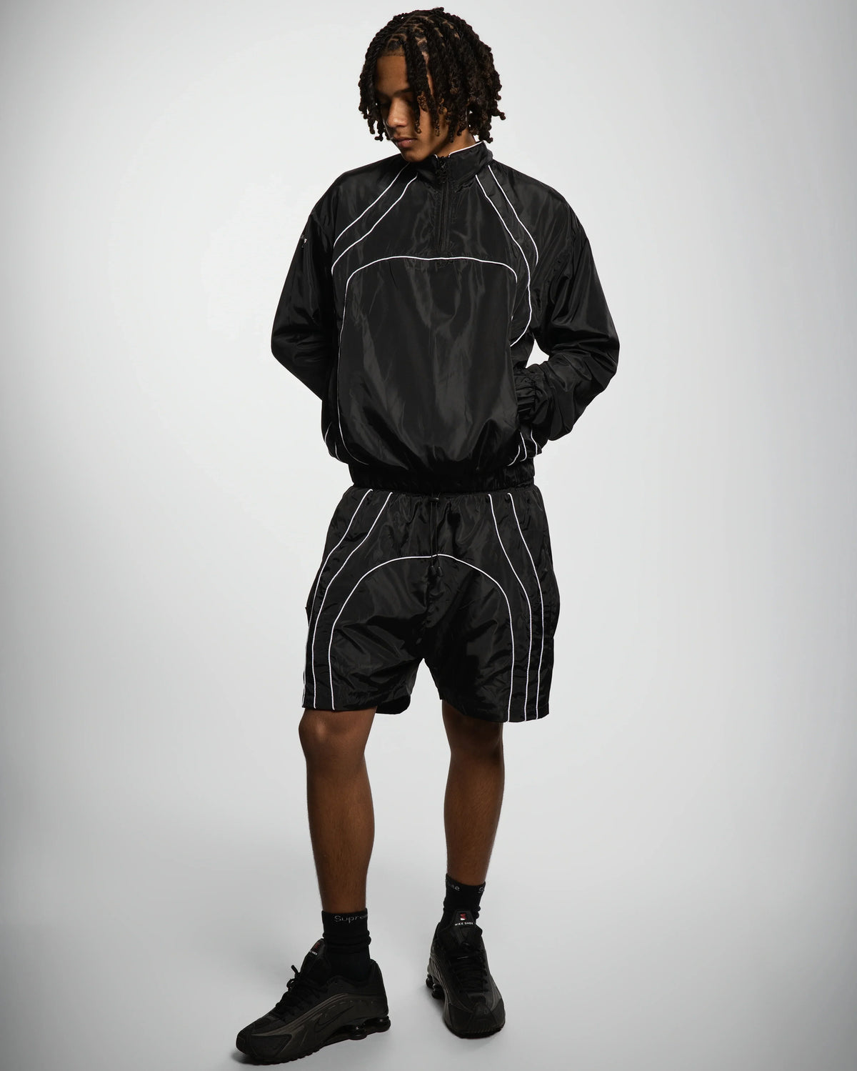 “RADIANT AURA” NYLON TRACK JACKET (NIGHT PULSE)