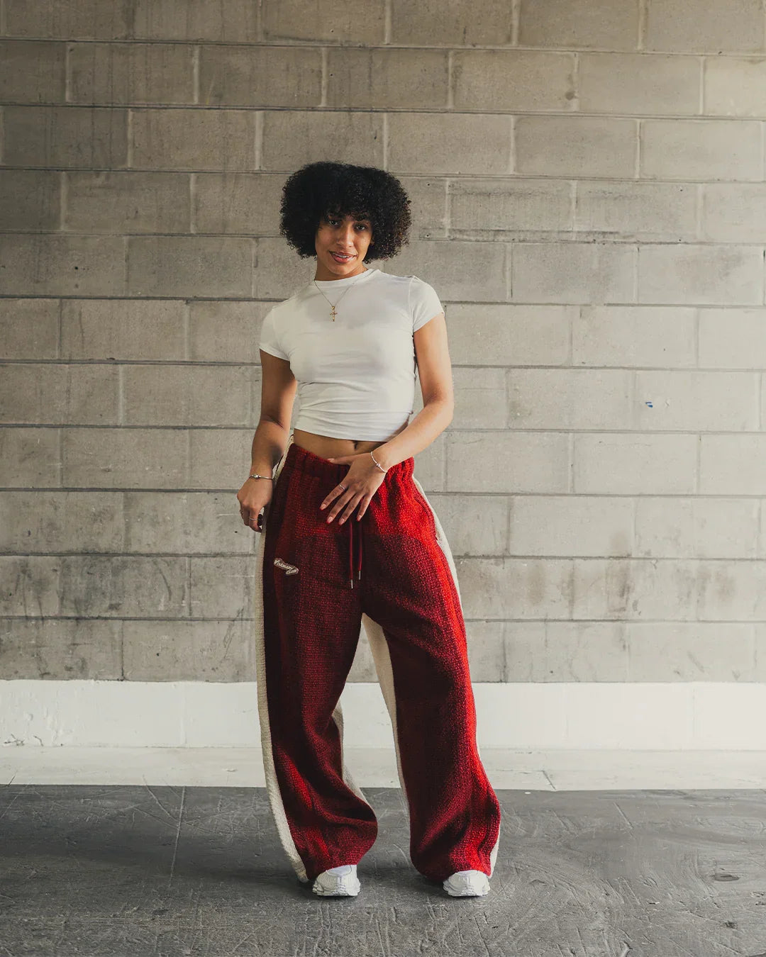 "RADIANT AURA" V2 WIDE LEG SWEATS (TRIPLE CHERRY)