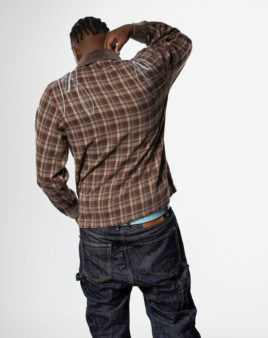 VISIONARY “DIVINE SCRIPT” PLAID POLO L/S