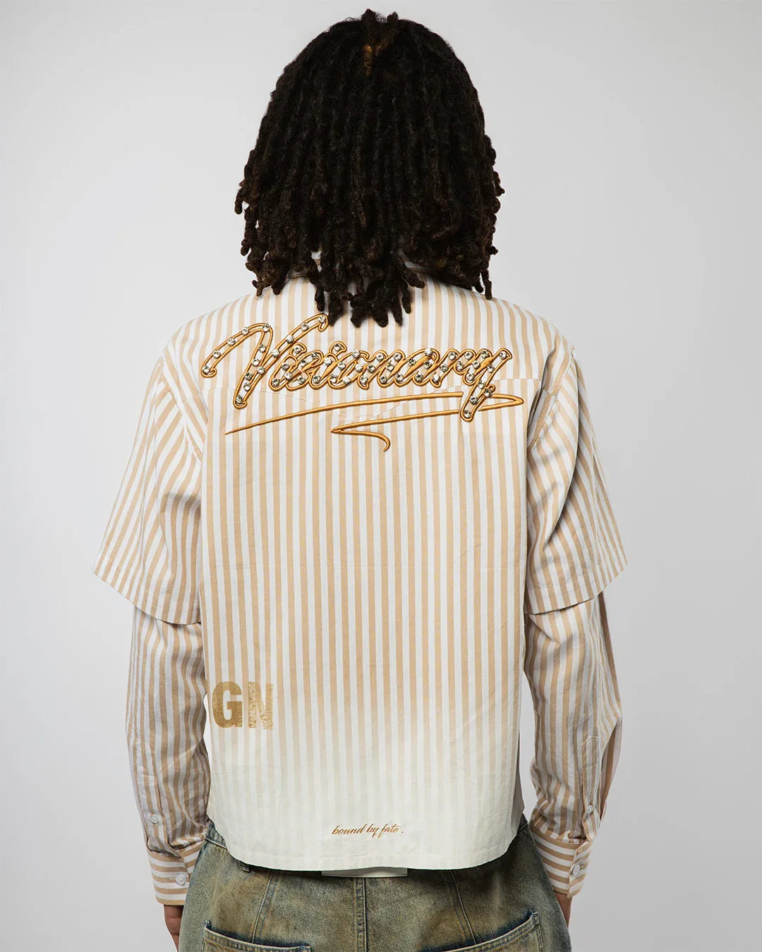 VISIONARY DOUBLE SLEEVE FADE BUTTON DOWN (BROWN)