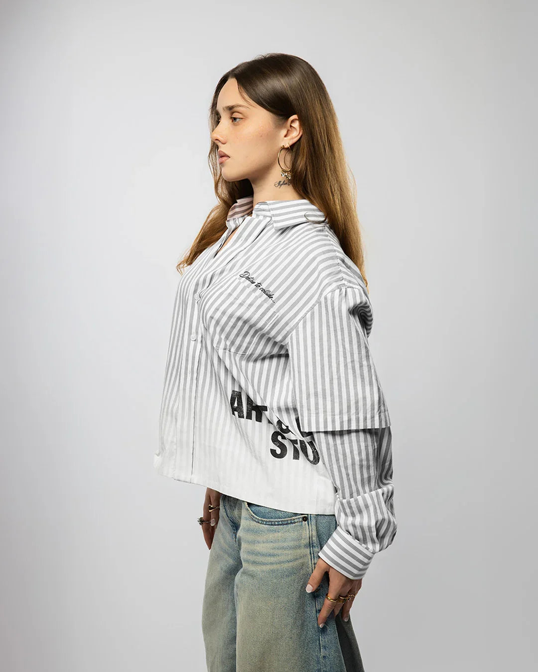 VISIONARY DOUBLE SLEEVE FADE BUTTON DOWN (BLACK)