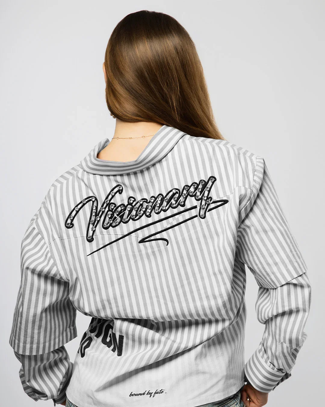 VISIONARY DOUBLE SLEEVE FADE BUTTON DOWN (BLACK)