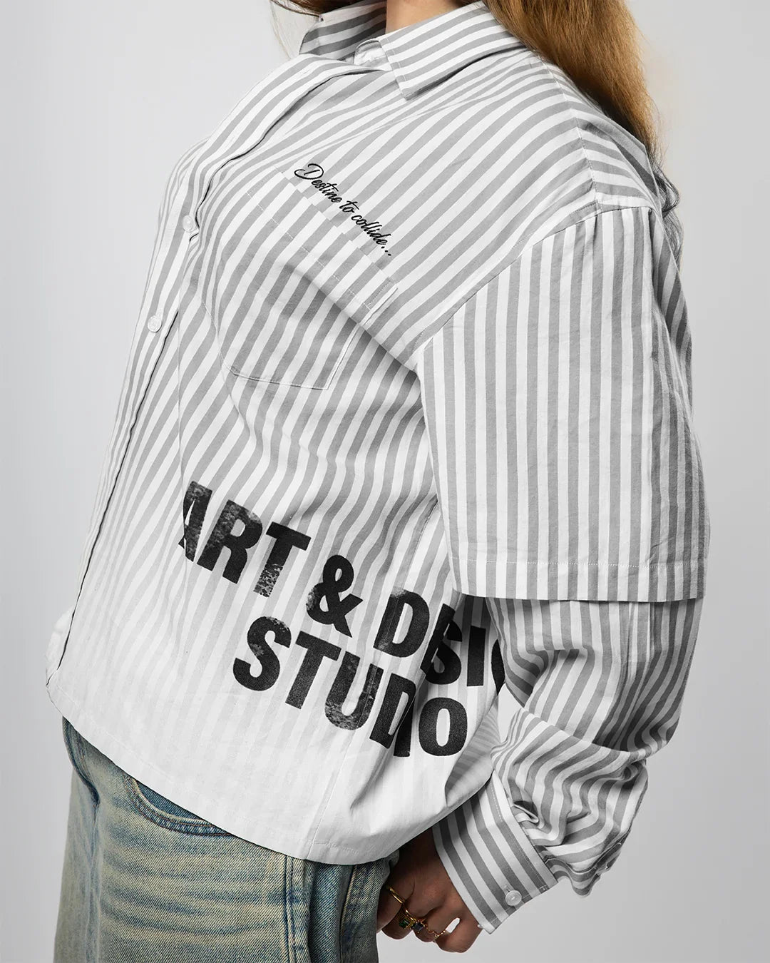 VISIONARY DOUBLE SLEEVE FADE BUTTON DOWN (BLACK)
