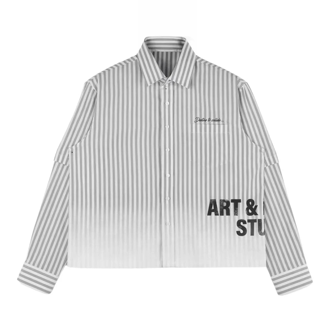 VISIONARY DOUBLE SLEEVE FADE BUTTON DOWN (BLACK)