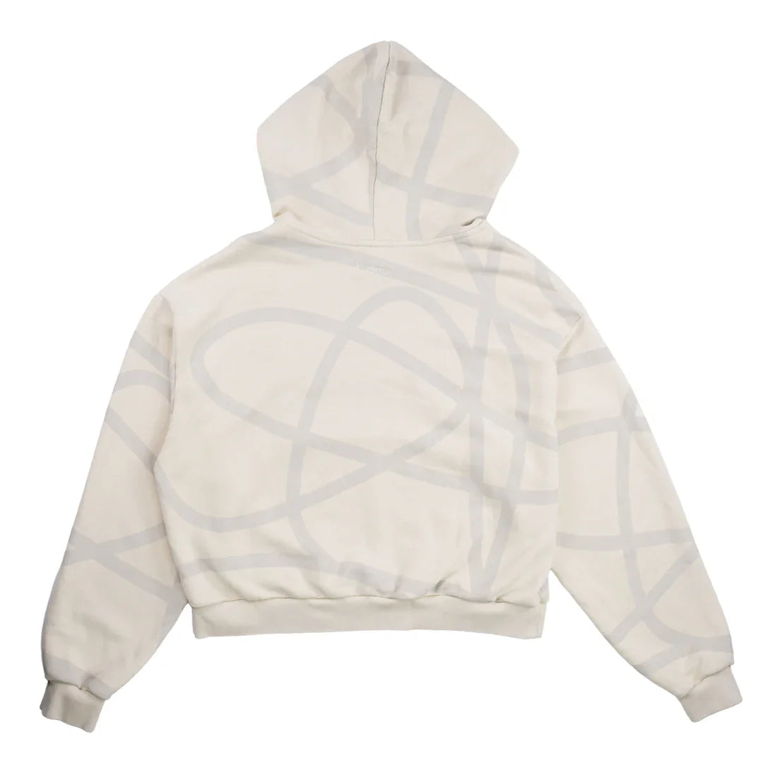 VISIONARY "TWISTED CHAOS" DISTRESSED HOODIE (OAT MILK)