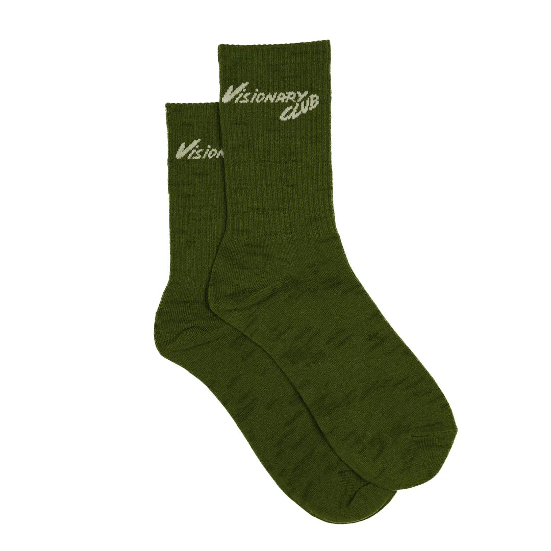 VISIONARY CREW SOCKS (OLIVE GREEN)
