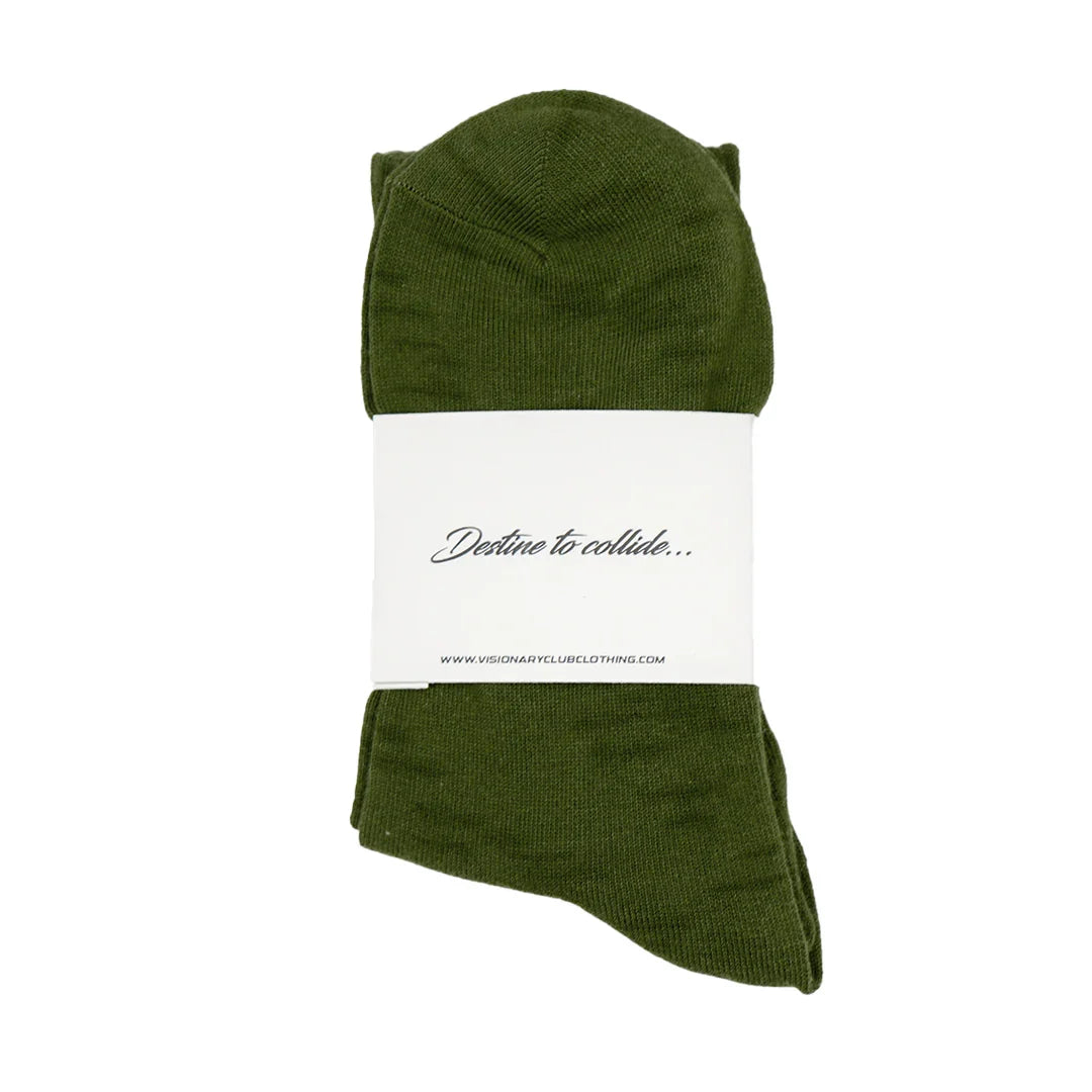 VISIONARY CREW SOCKS (OLIVE GREEN)