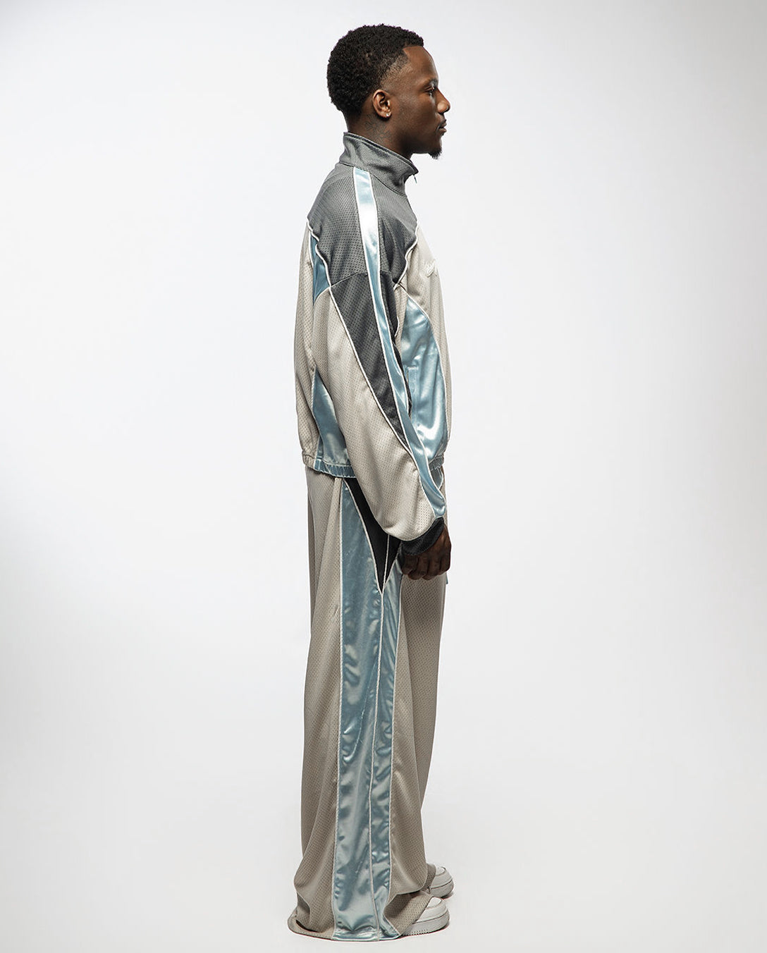 "RADIANT AURA" V3 SATIN TRACK JACKET (GLACIER ICE)