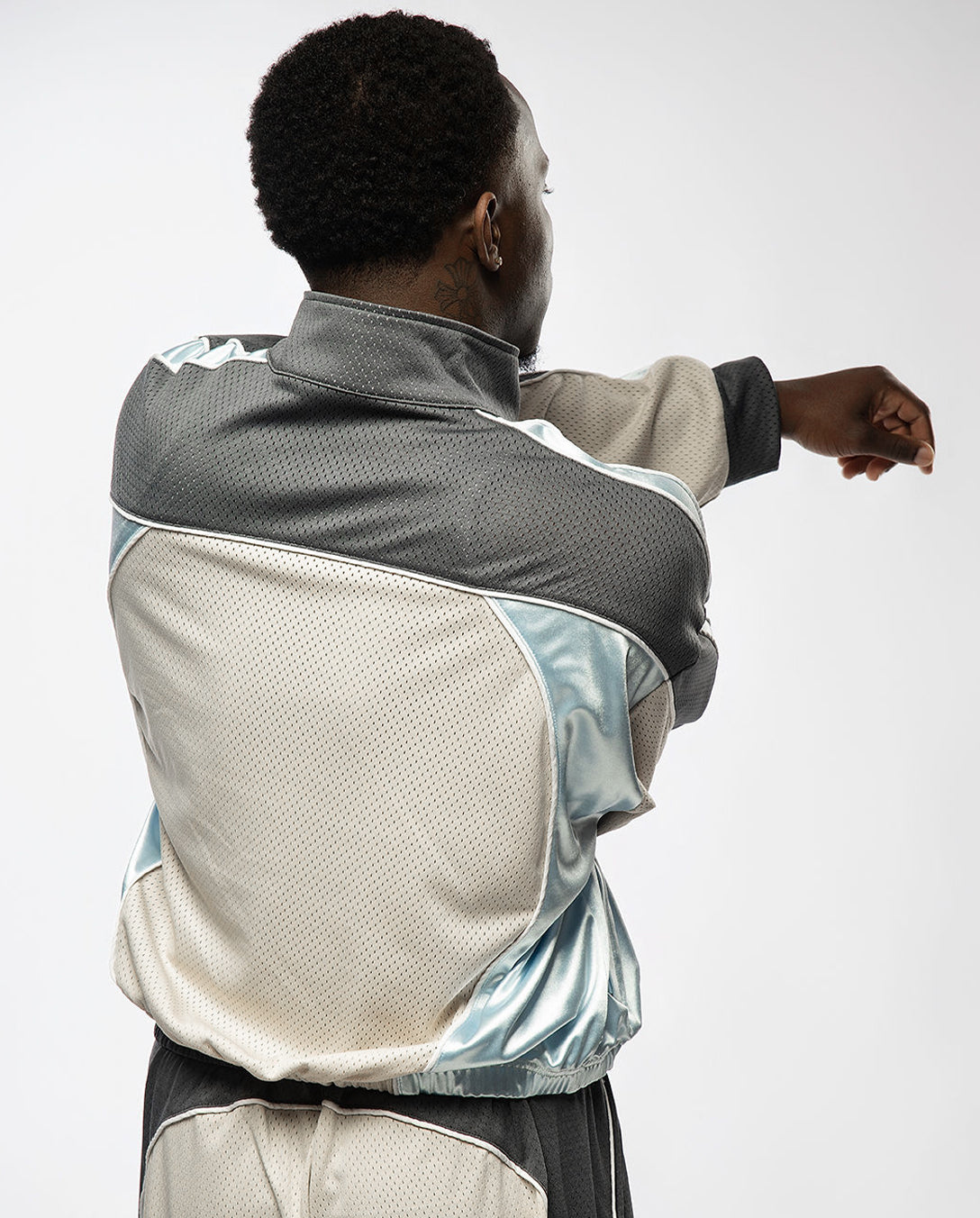 "RADIANT AURA" V3 SATIN TRACK JACKET (GLACIER ICE)