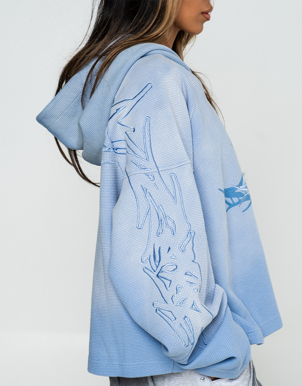 X-RAY THERMAL KNIT HOODIE V2(BLUE)
