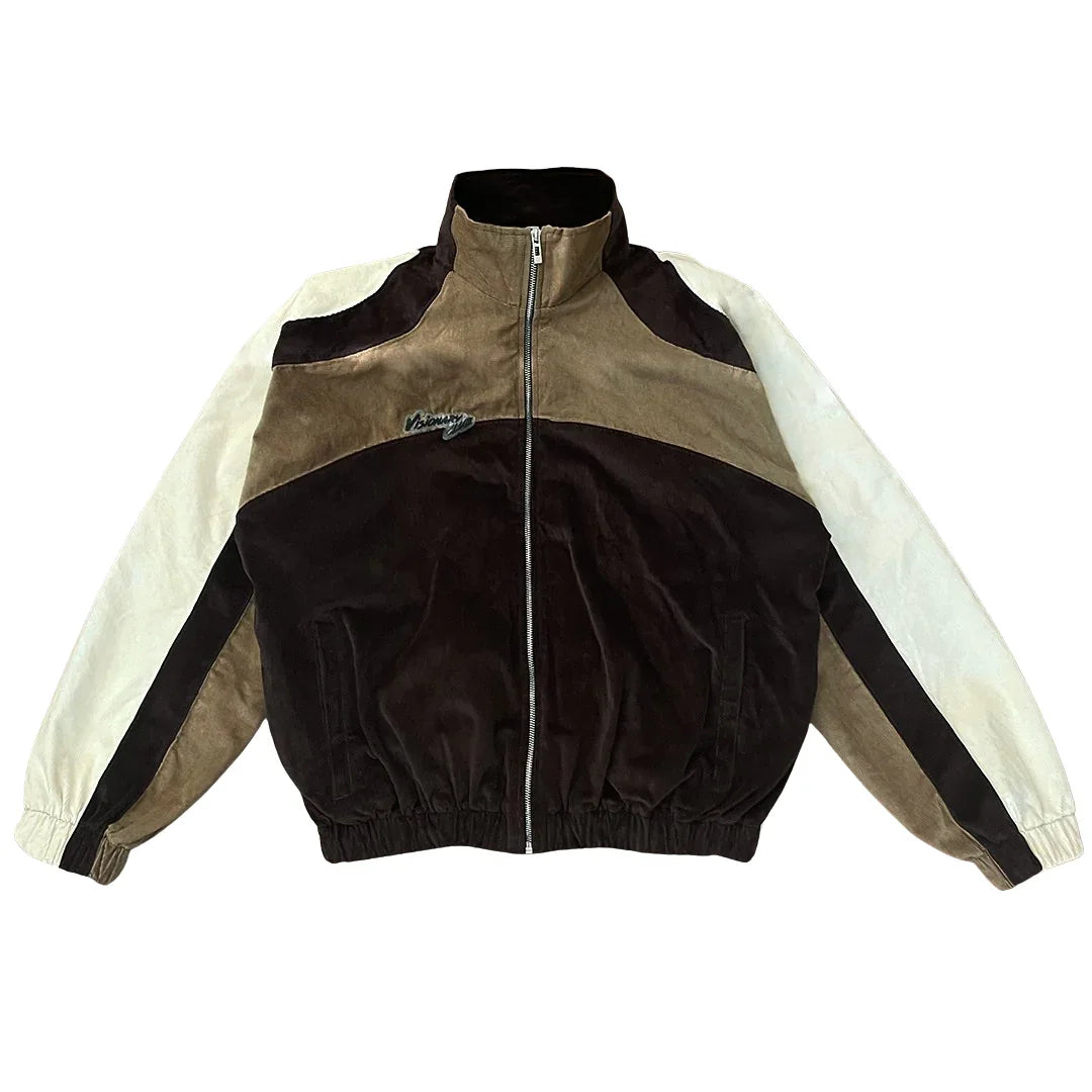 "RADIANT AURA" TRACK JACKET (CARAMEL MOCHA)