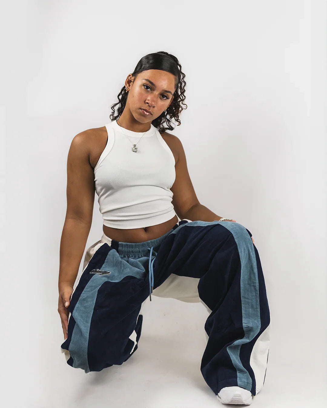 "RADIANT AURA" WIDE LEG SWEATS (COASTAL WAVE)
