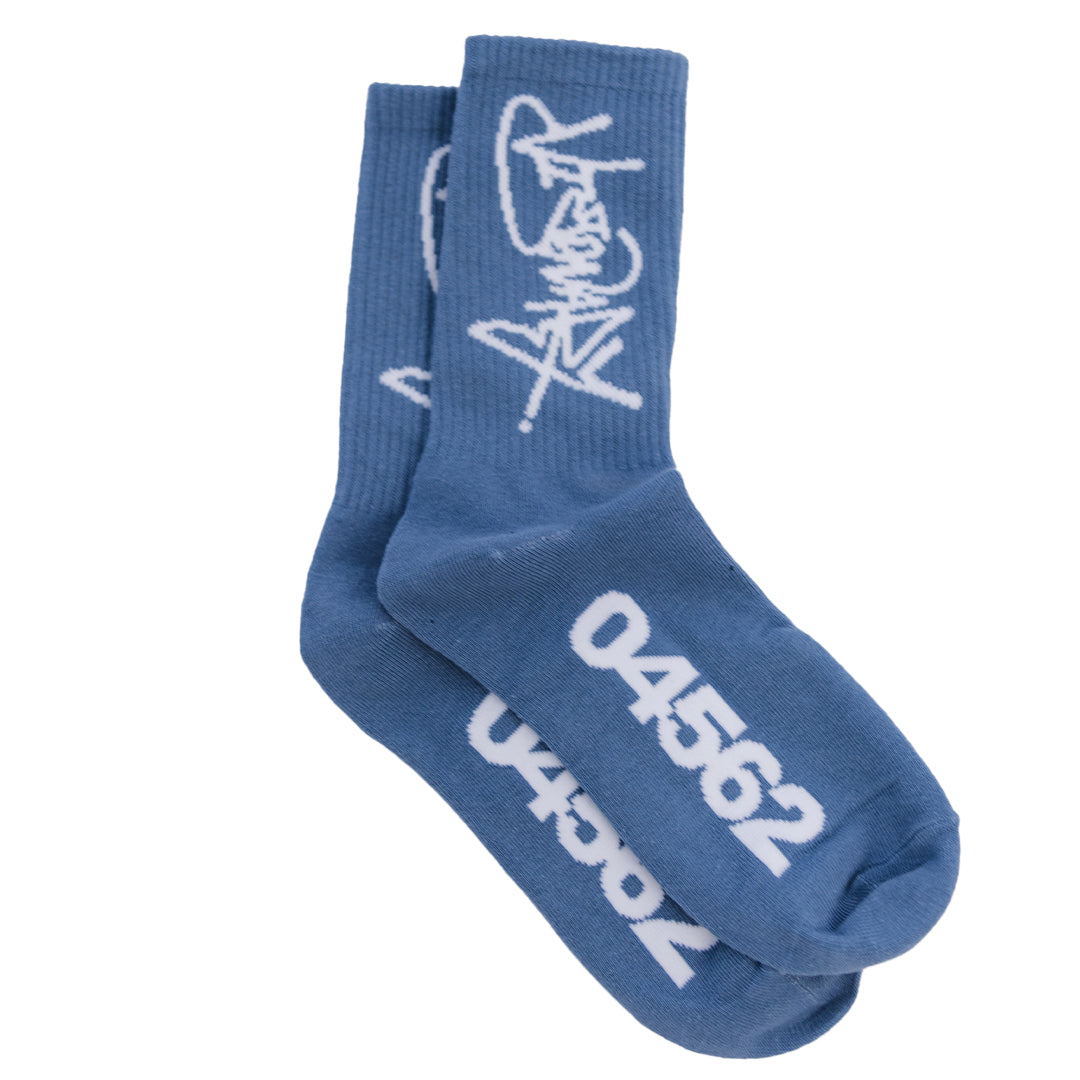 RUNNER “04562” CREW SOCKS (LIGHT BLUE)