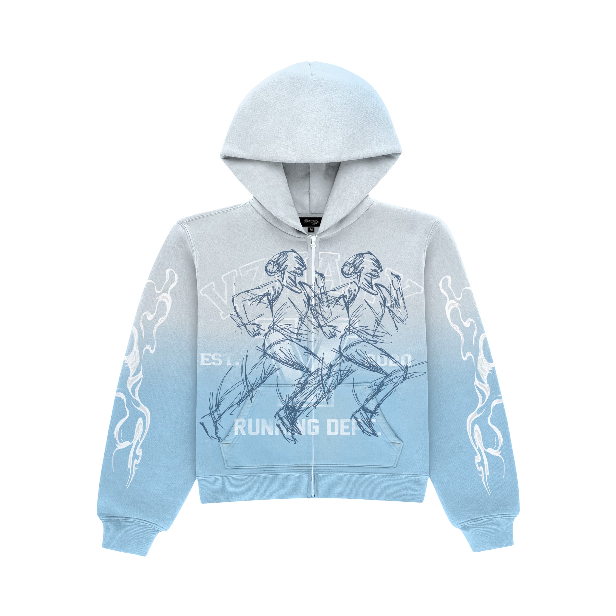 "SKYFALL BLUE" BOXY OVERSIZED ZIP UP JACKET