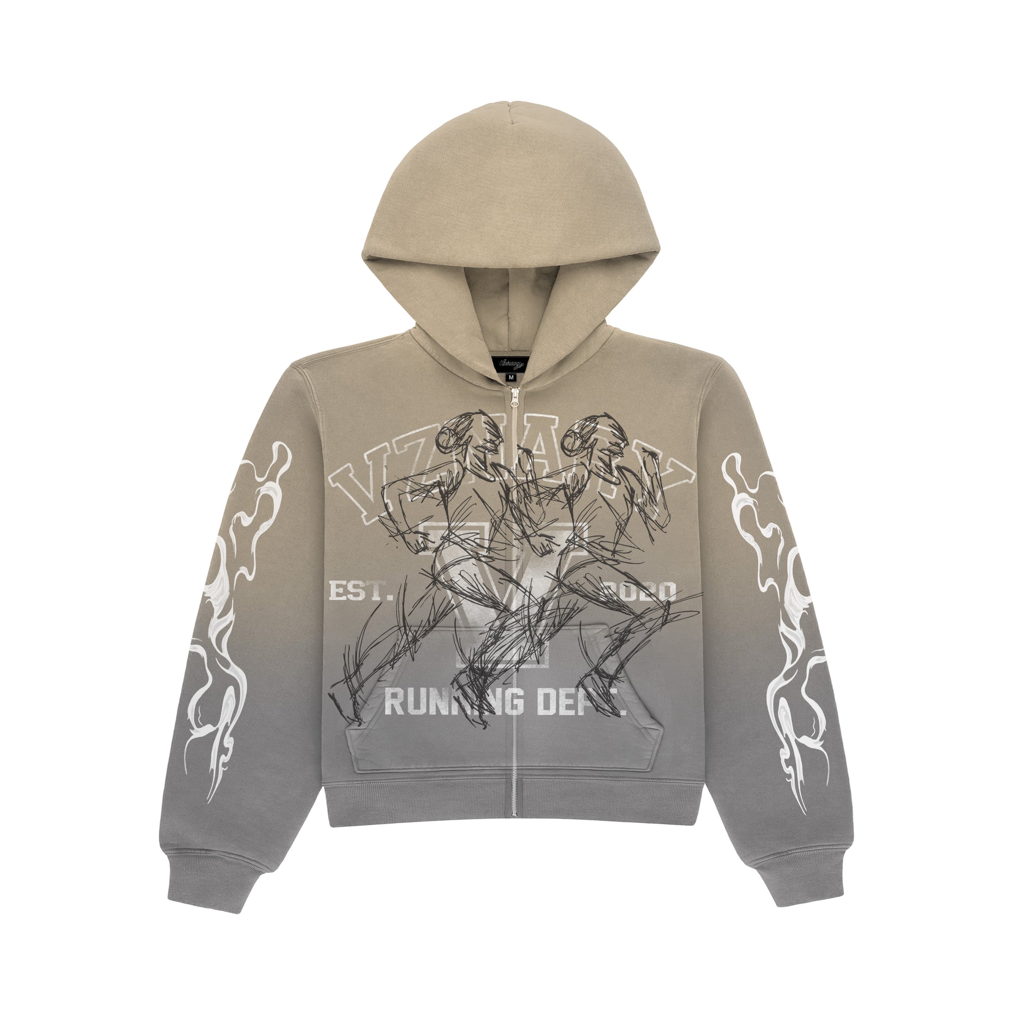 "SANDSTORM GREY" BOXY OVERSIZED ZIP UP JACKET