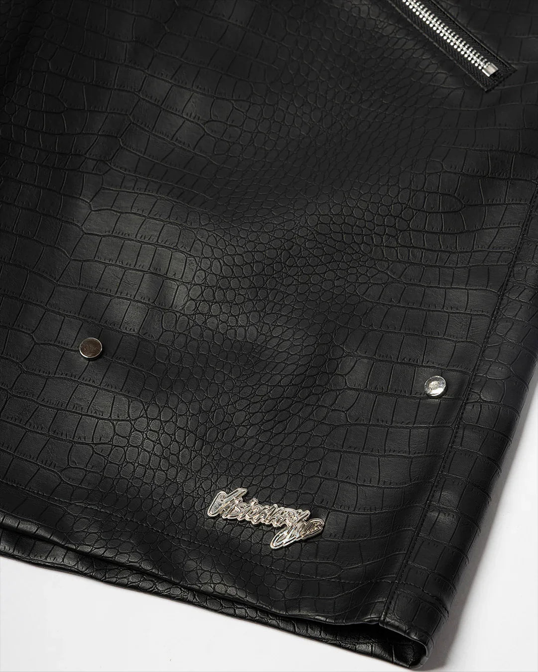 "NIGHT CRAWLER " BAGGY LEATHER SHORTS (BLACK)