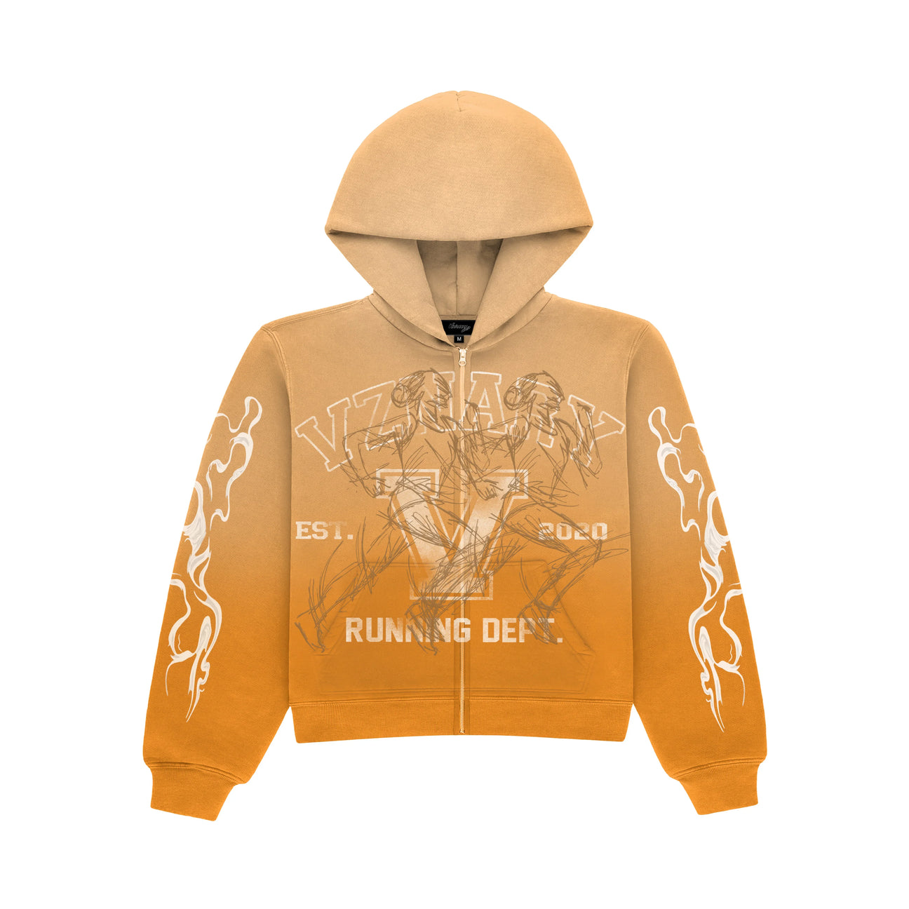 Orange Cream Boxy Oversized Zip Up Jacket