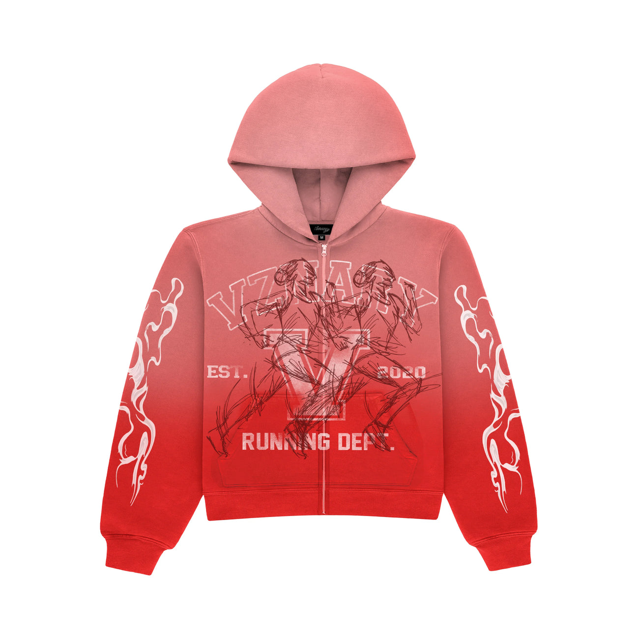 Red Rush Boxy Oversized Zip Up Jacket