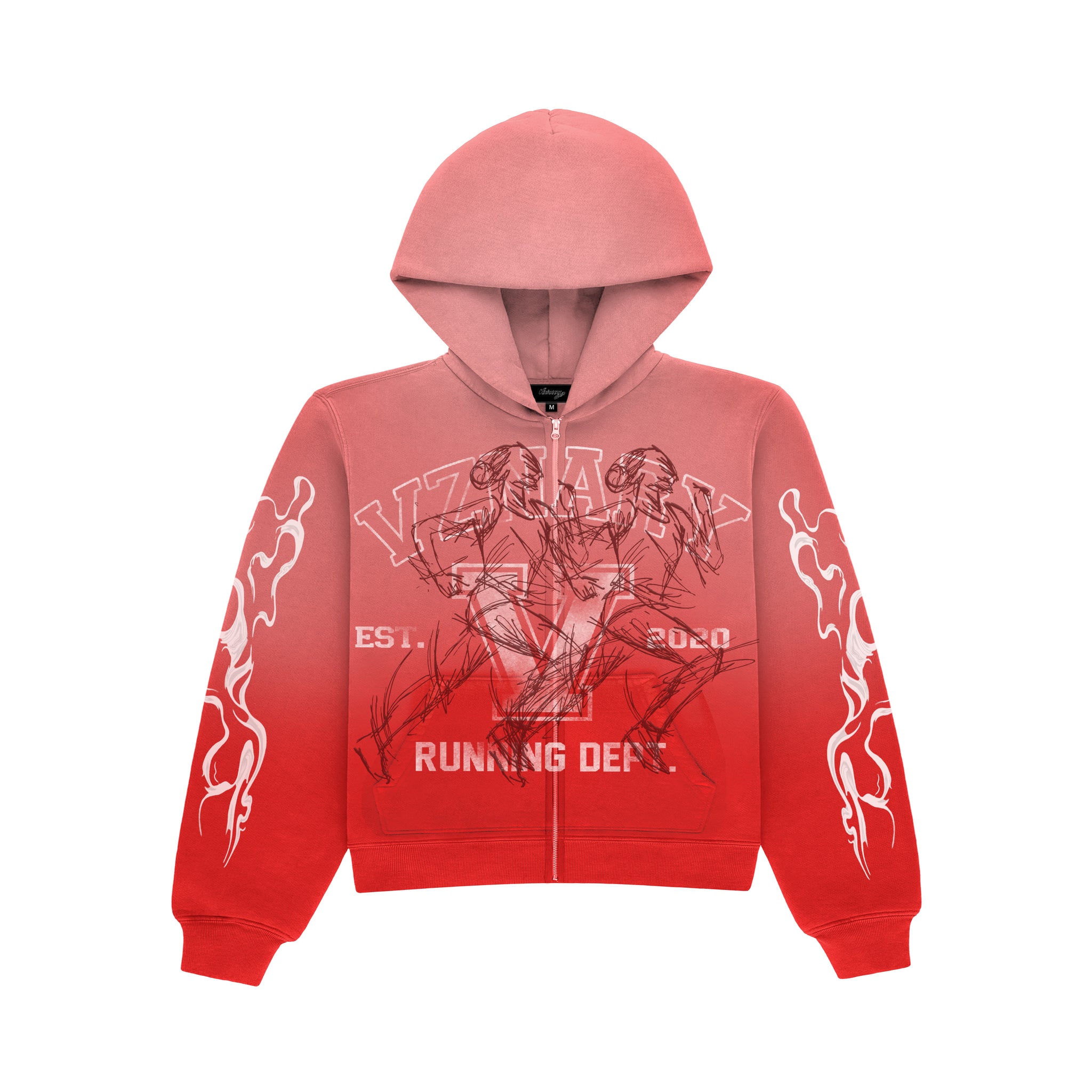 "RED RUSH" BOXY OVERSIZED ZIP UP JACKET