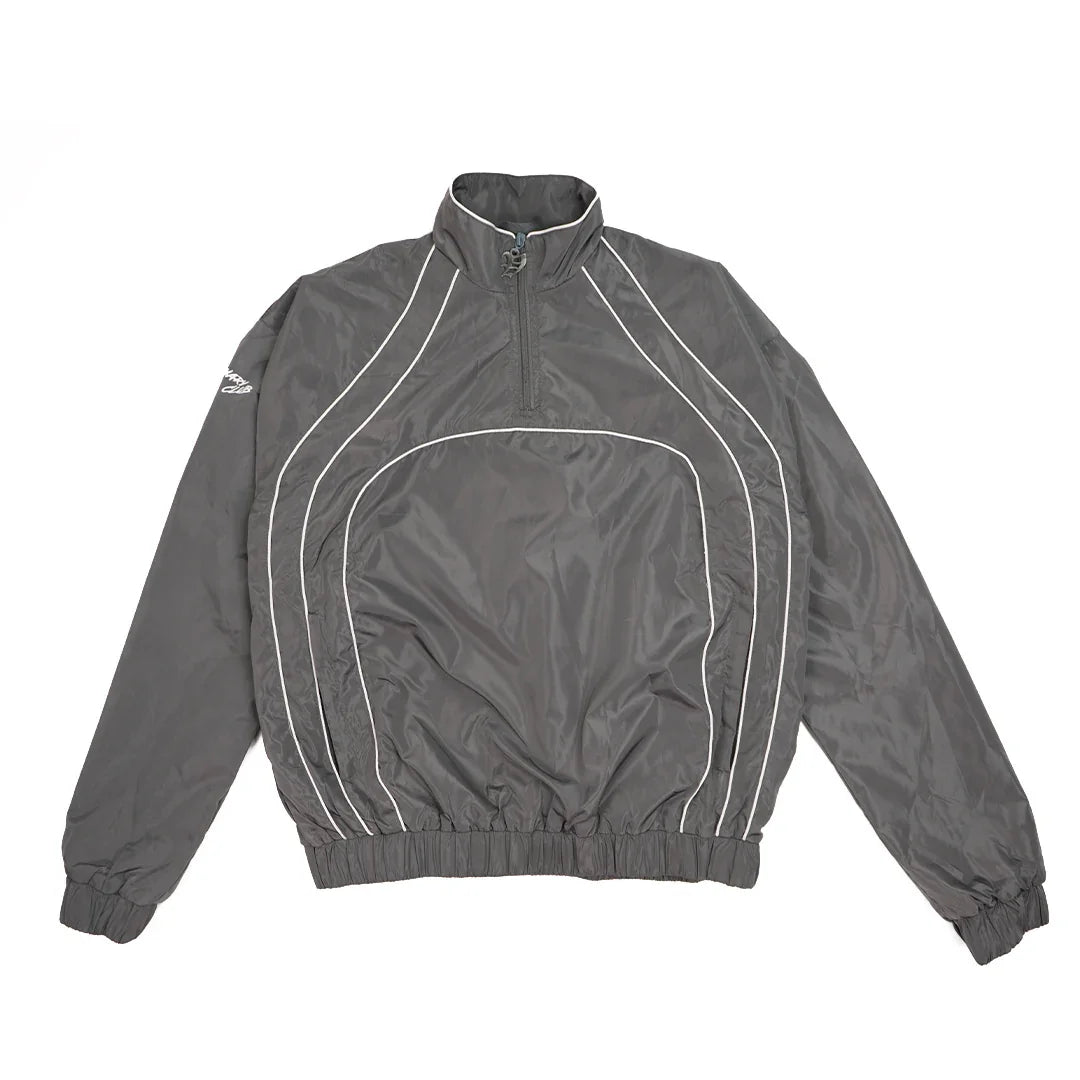 “RADIANT AURA” NYLON TRACK JACKET (SHADOW GREY)