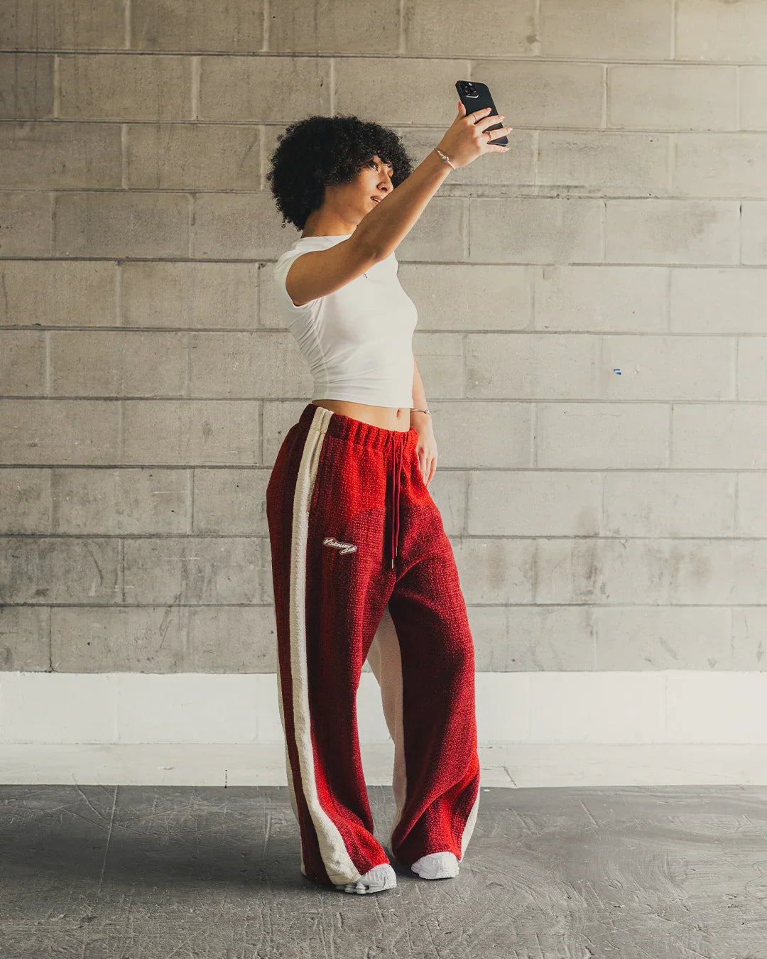 "RADIANT AURA" V2 WIDE LEG SWEATS  (TRIPLE CHERRY)