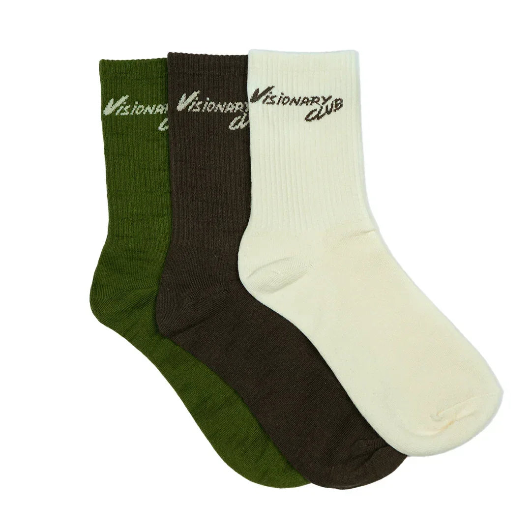 VISIONARY CREW SOCKS (BROWN)