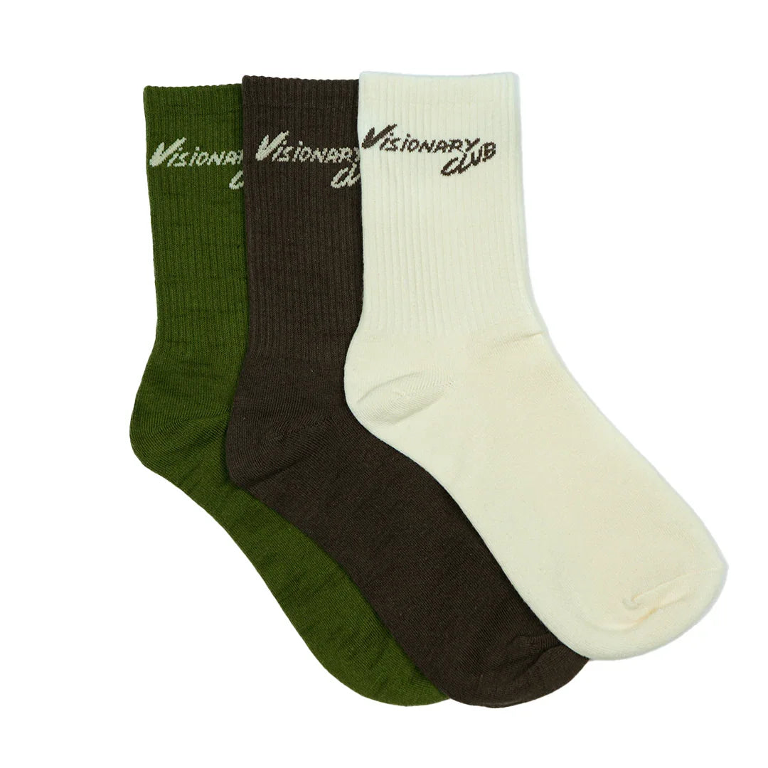 VISIONARY CREW SOCKS (OLIVE GREEN)