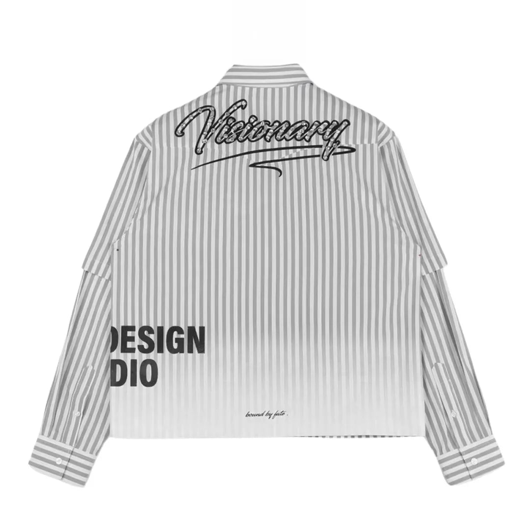 VISIONARY DOUBLE SLEEVE FADE BUTTON DOWN (BLACK)