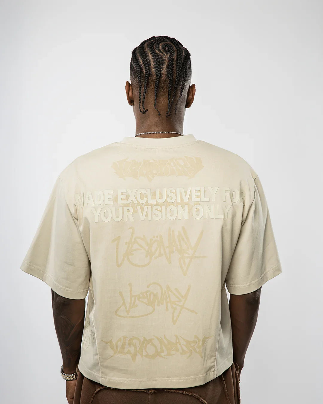 VISIONARY STATEMENT BOXY TEE ( TAN )