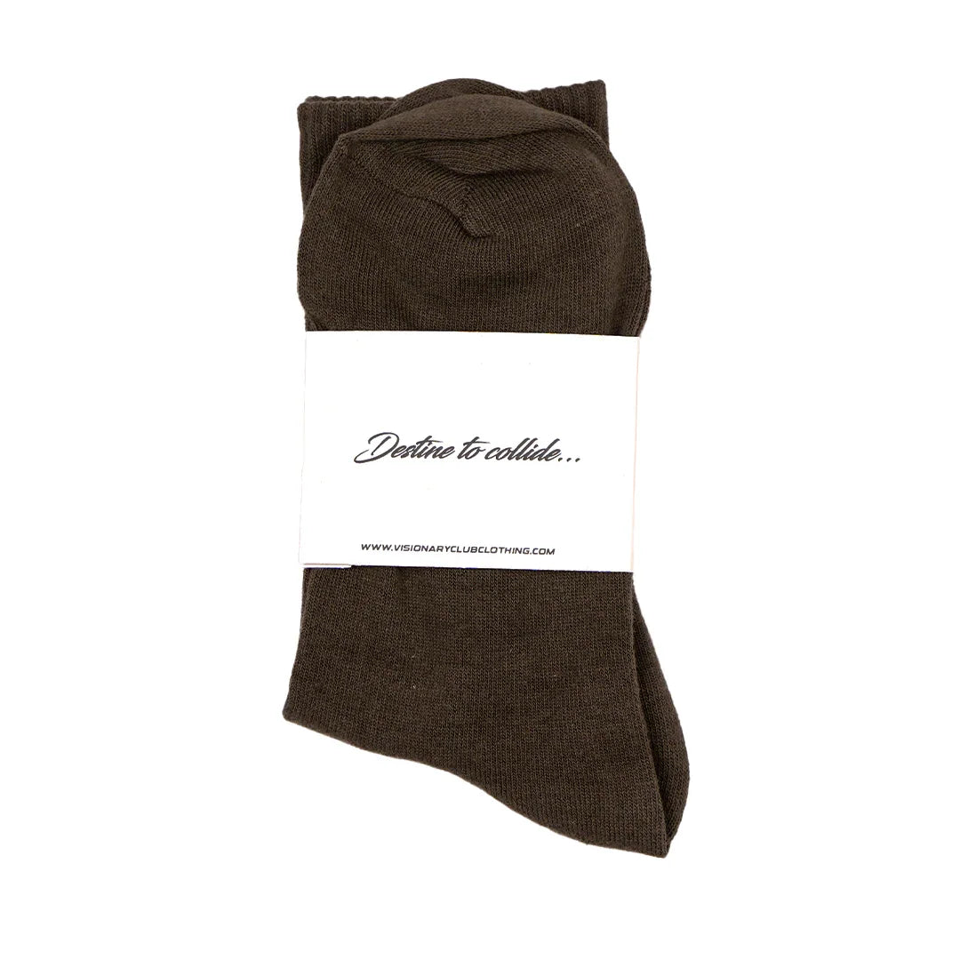VISIONARY CREW SOCKS (BROWN)