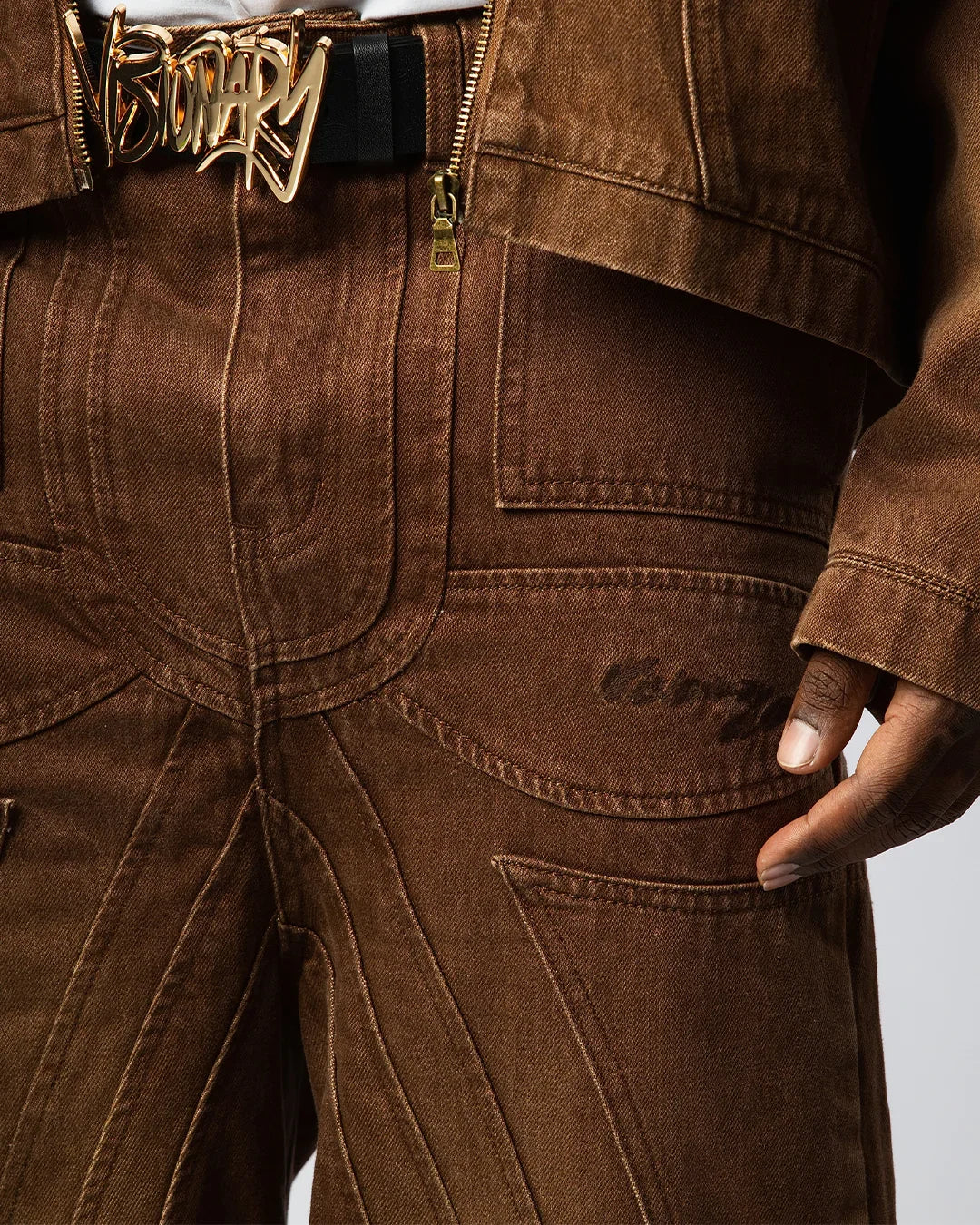 VZNARY "TWIST OF FATE" JEANS ( BROWN )