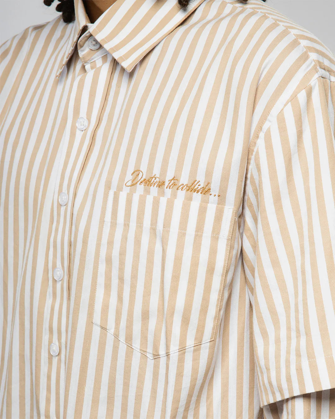 VISIONARY DOUBLE SLEEVE FADE BUTTON DOWN (BROWN)