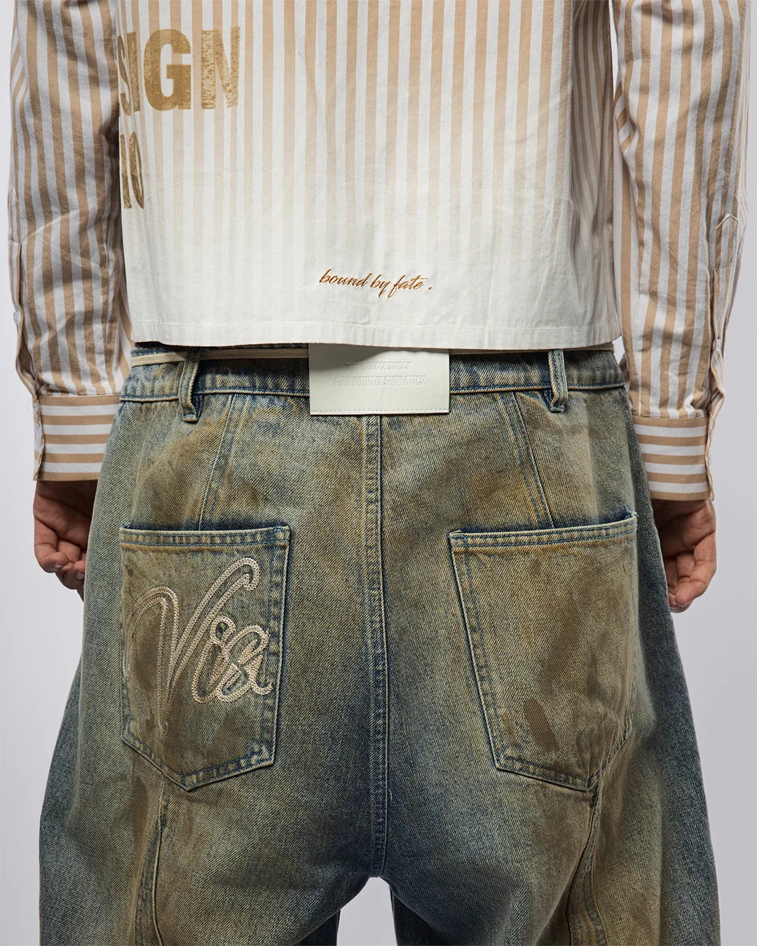 VISIONARY DOUBLE SLEEVE FADE BUTTON DOWN (BROWN)
