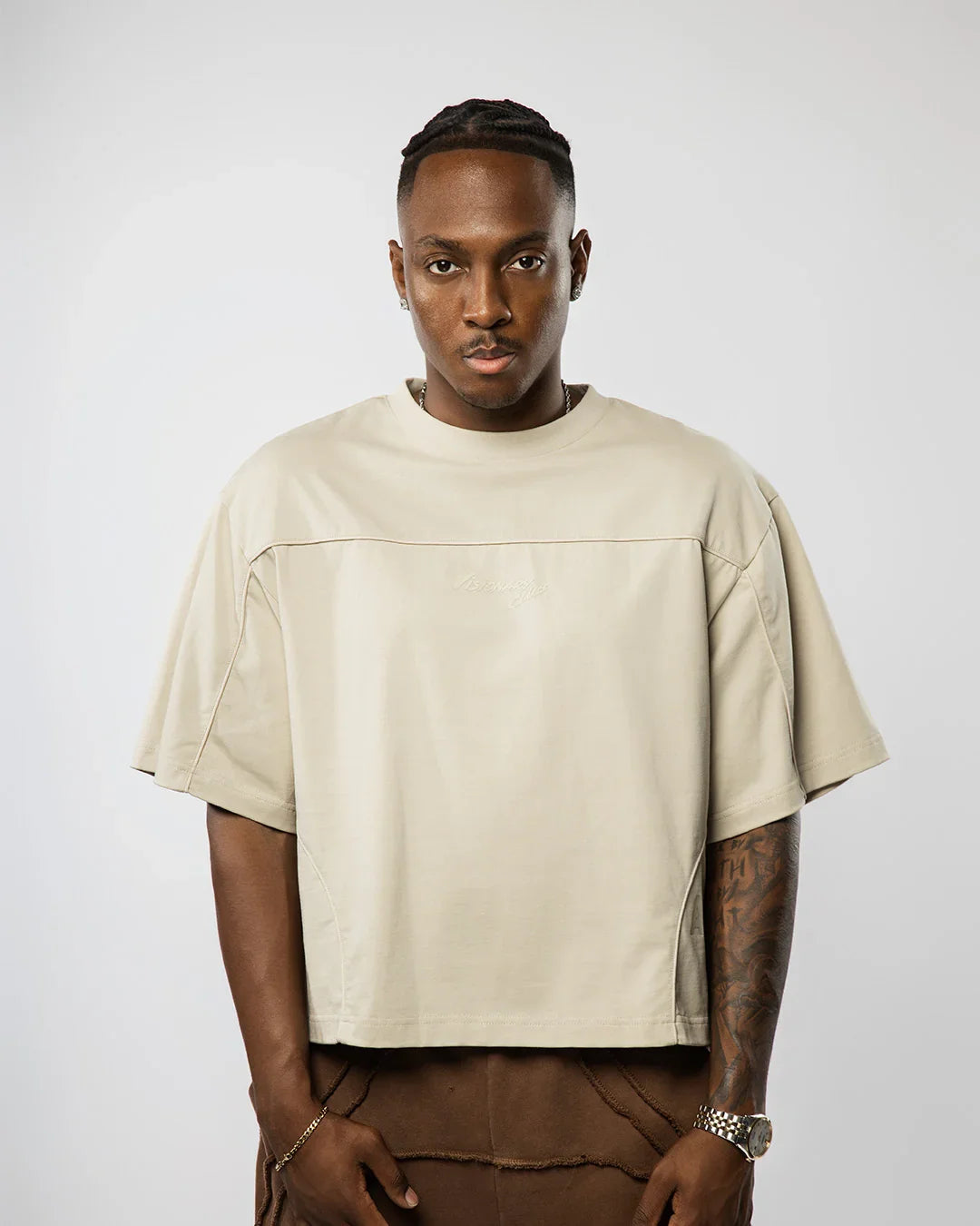 VISIONARY STATEMENT BOXY TEE ( TAN )
