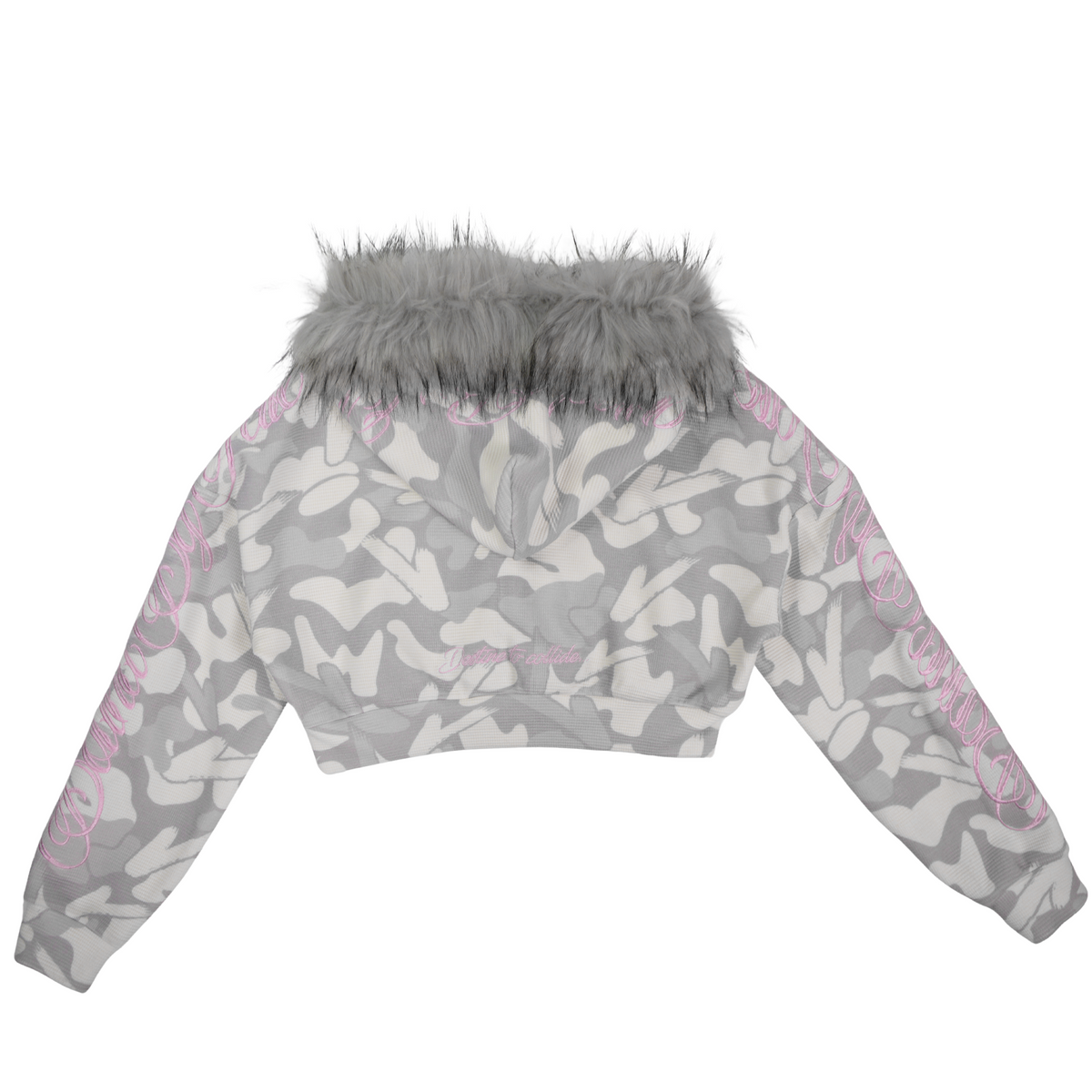 VISIONARY "BOUND BY FATE" CAMO FUR CROPPED  ZIP UP JACKET (WOMEN)