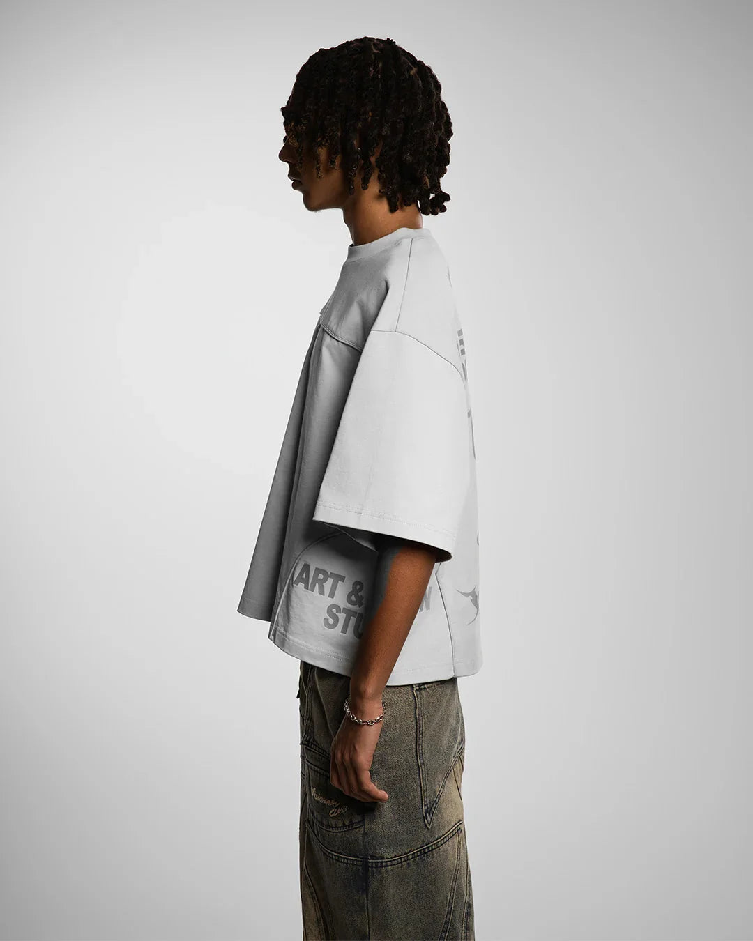 VISIONARY STATEMENT BOXY TEE ( GREY )
