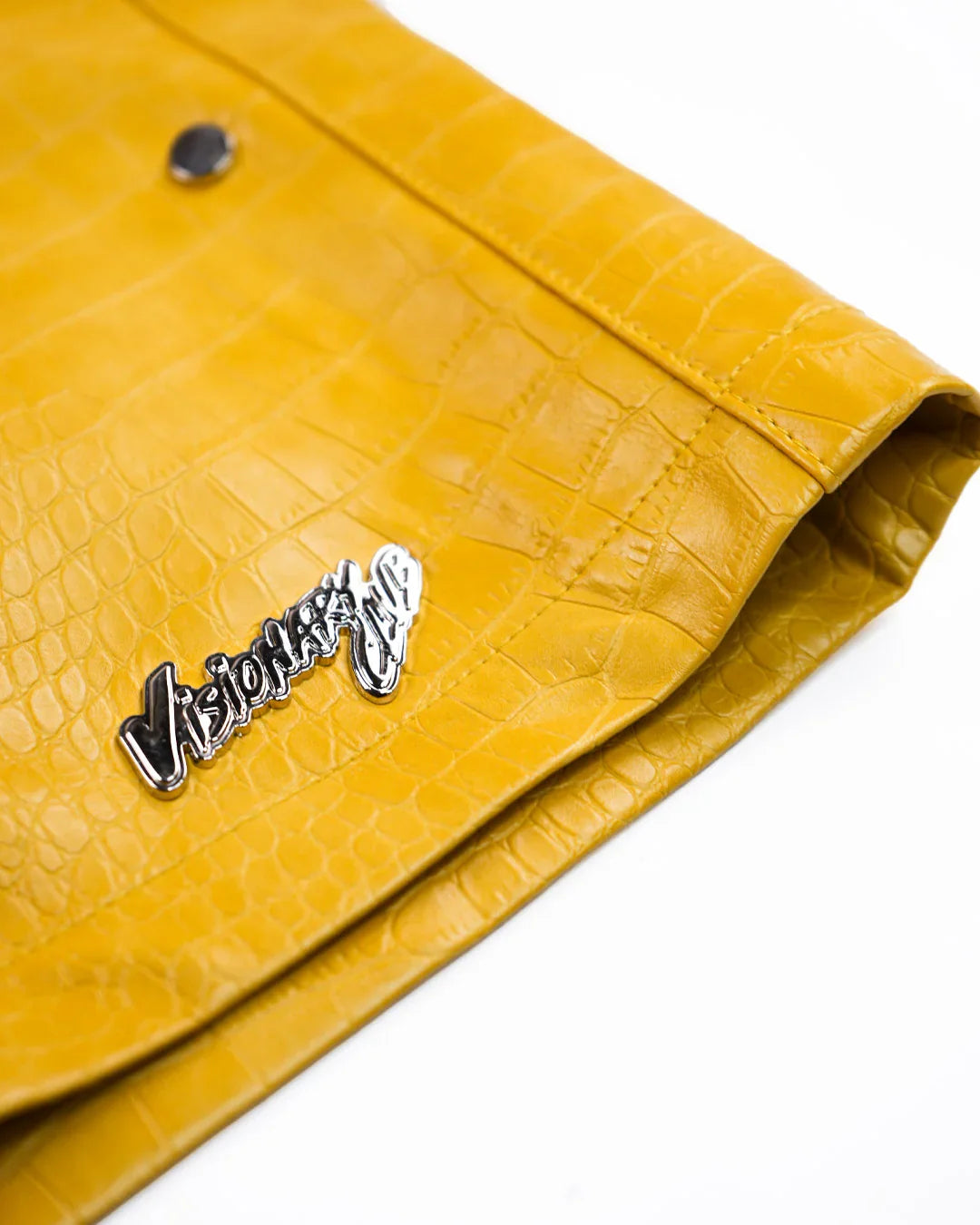 "NIGHT CRAWLER " BAGGY LEATHER SHORTS (YELLOW)